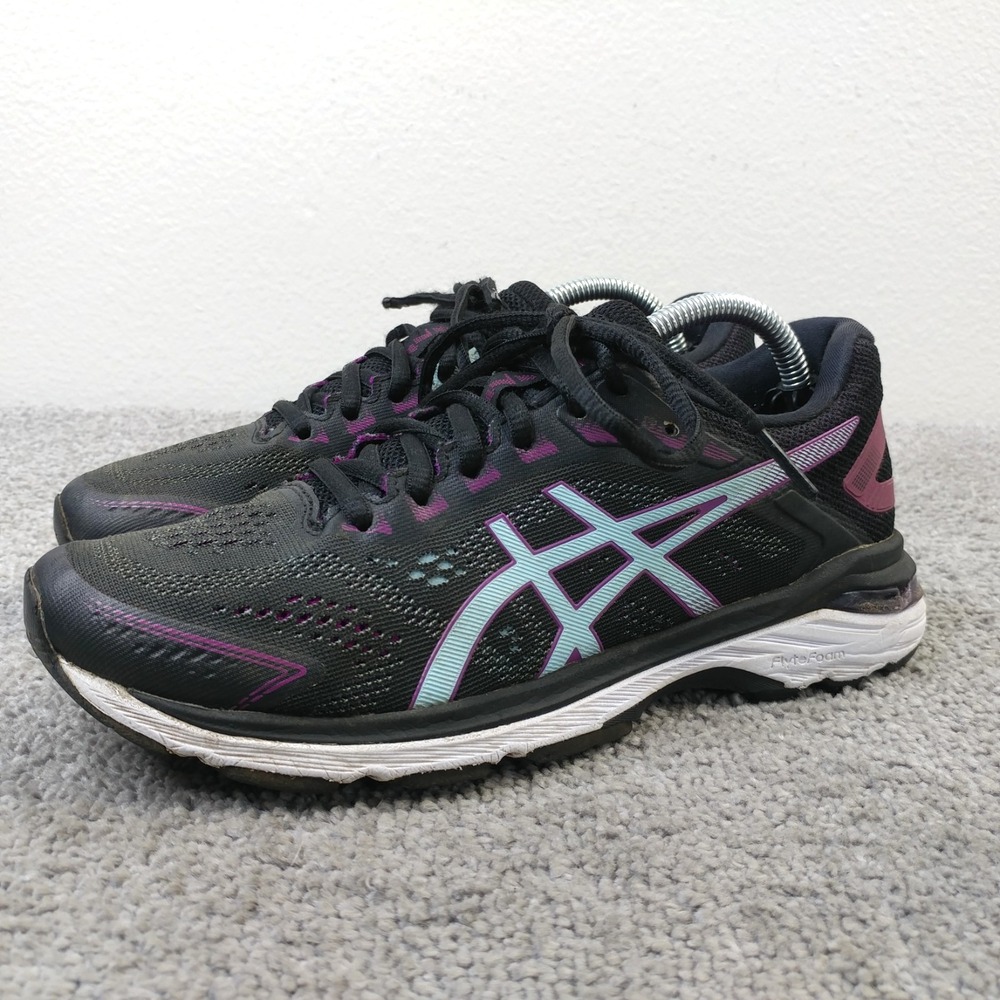 Asics GT 2000 7 Womens Size 6.5 Running Shoes Black Purple Sneakers 1012A147